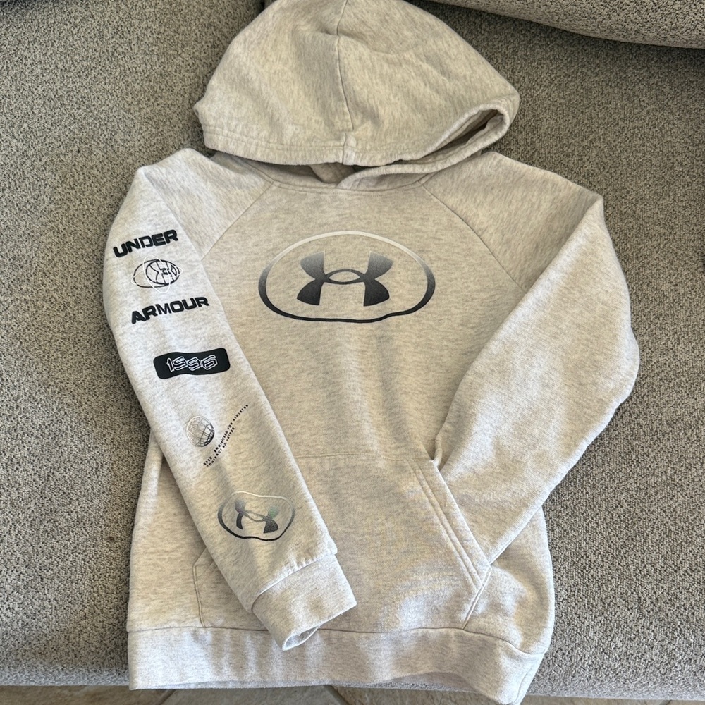 Boys Grey Under Armour Hoodie Size 7